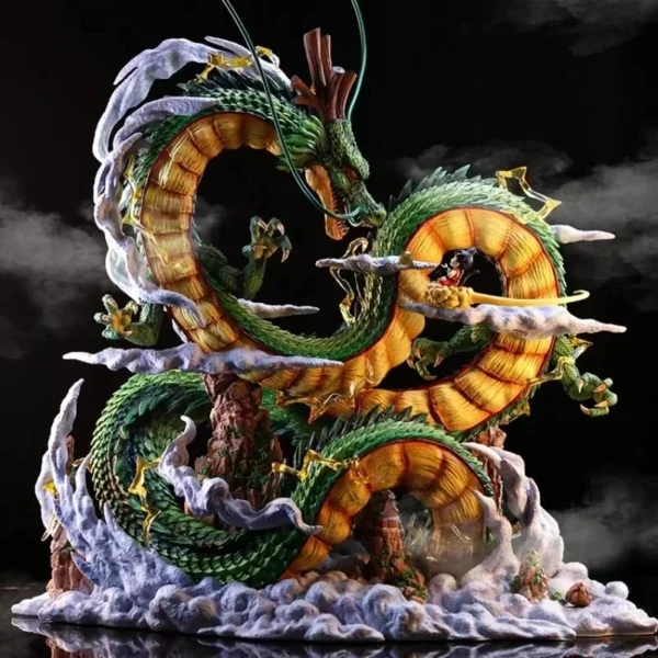 kf-Sa77e7c9b5c1e4d3198c35a1169c26b72C 24cm Dragon Ball Anime Figure Shenron Figure Goku And Shenron Figurine Model Pvc Statue Doll Collection Room Toy Gifts - Image 1
