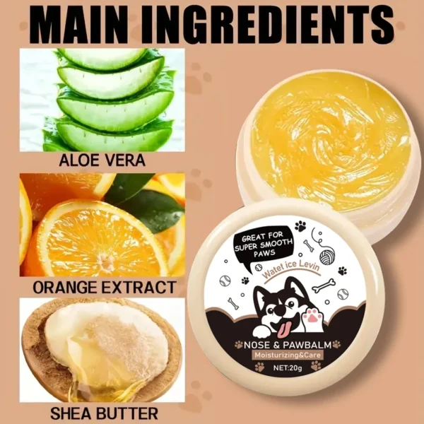 20g Dog Nose and Paw Balm Dog Paw Cream Cats Dogs Paw Protector Cream Pet Feet Moisturizer Pet Crack Feet Repair Pet Accessories - Image 3