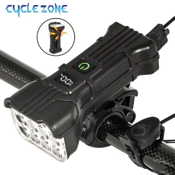 12 LED Bike Light with Horn Rechargeable Bicycle Front Light MTB Bicycle Head Lights Cycling Bike Safety Lamp for Night Riding - Image 2