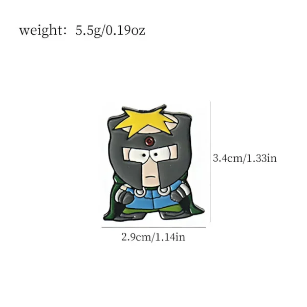 7Pcs/Set Cartoon TV Movie Cartman Figure Badges - Cute Lapel Pins for Backpacks, Clothes & Jewelry Accessories （ - Image 3
