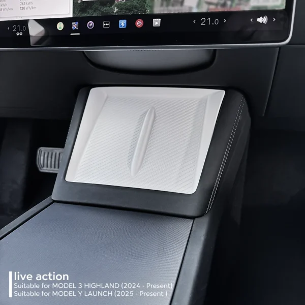 For TESLA Model Y Juniper Launch 2025 Model 3 2024 Highland Wireless Charging Silicone Pad Cover Center Control Bottom Mat - Image 6