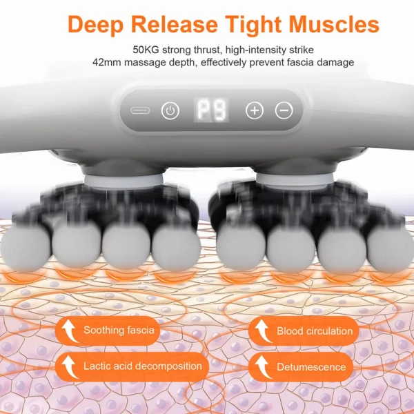 42-Heads Fascia Gun High-Frequency Vibration Body Massage Gun Back and Waist Massager Neck Shoulder Massager Muscle masajeador - Image 5