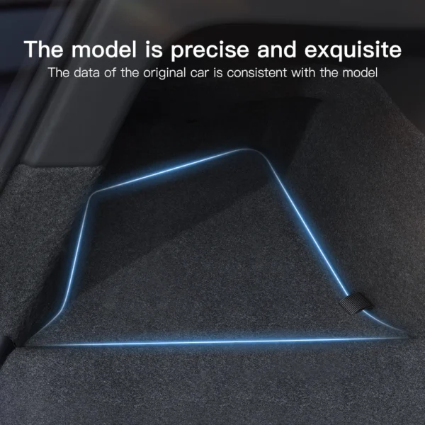 YZ For Tesla Model Y Juniper 21-2025 Trunk Side Storage Box Hollow Cover Organizer Flocking Mat Partition Board Stowing Tidying - Image 3