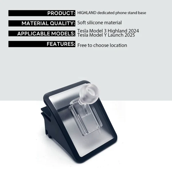 Car Cell Phone Holder Gravity Support Mount Bracket Vent Clip For Tesla Model Y Juniper Launch 2026 2025 Model 3 Highland 2024 - Image 2