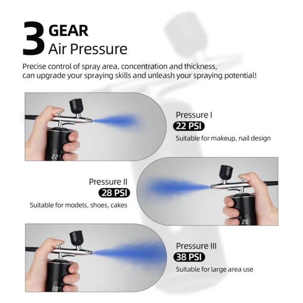Portable Airbrush Mini Air Compressor Kit Paint Spray Gun For Nail Art Tattoo Craft Cake Pastry Painting Face Hydrating Sprayer - Image 4