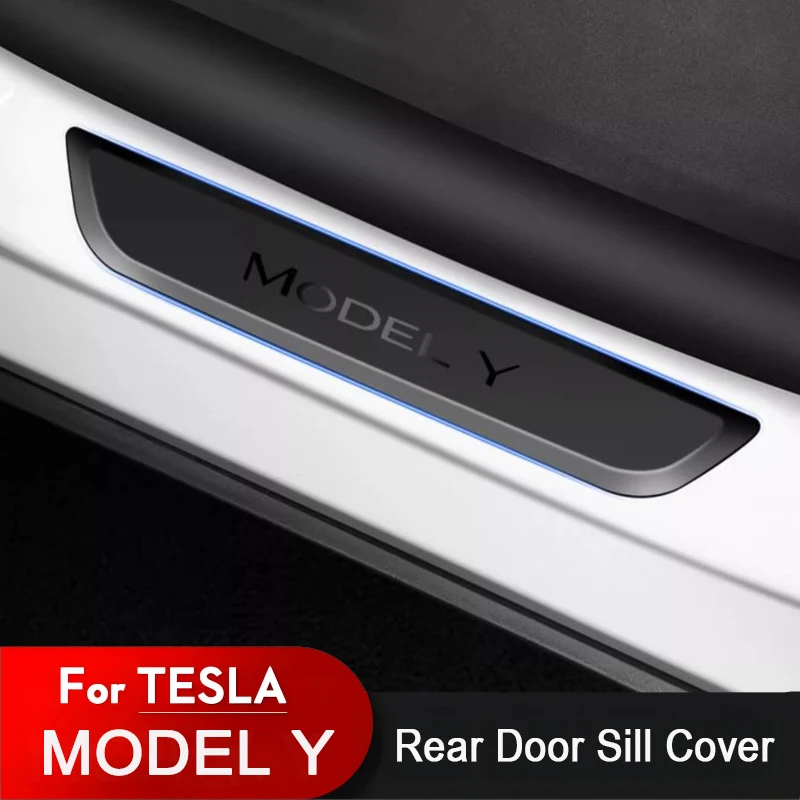 kf-Sad3c5cdcf60347ff9db5955863f45fb3g Rear Pedal Guard Protector for Tesla Model Y Juniper Rear Door Sill Anti-Scratch Welcome Pedal Seat Strip Protective Accessories - Image 1