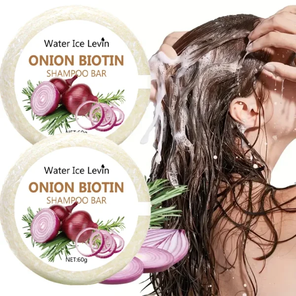 Onion and Biotin Shampoo Soap - 60g, Suitable for All Hair Types, Moisturizing and Smoothing, Rich in Rosemary Extract - Image 6