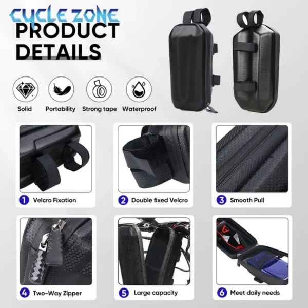 3L Electric Scooter Bag EVA Hard Shell Electric Bike Handlebar Bags Large Capacity MTB Road Cycling Front Handlebar Storage Bag - Image 2