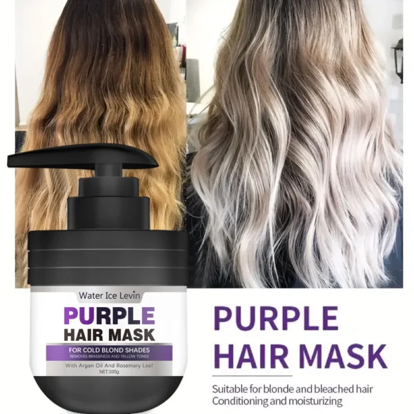 Purple Keratin Hair Mask Repairing For Hair Damaged Maltreated Moisturizing Nourishing Repairing Hair Mask Hair Care Conditioner - Image 3