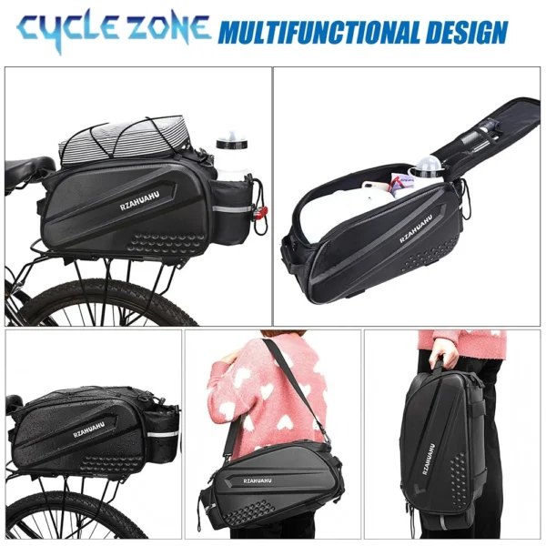 Large Capacity Bicycle Bag Bike Rear Seat Bag Multifunctional Shoulder Handbag Rack Bags Waterproof Cycling Seat Saddlebag 10L - Image 5