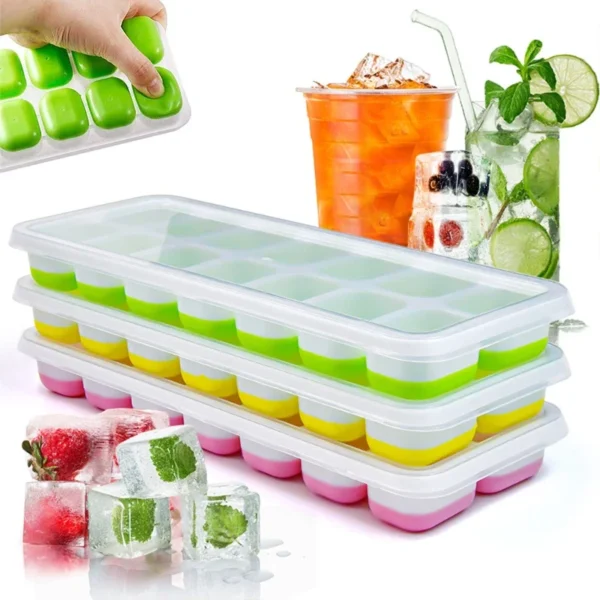 14 Grid Ice Cube Tray Silicone Mold Square Ice Cube Tray Mold Ice Cube Maker Non-toxic Durable Bar Pub Wine Ice Blocks Maker - Image 1