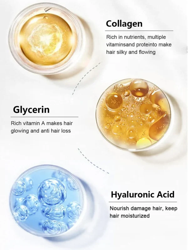 Collagen Keratin Hair Mask Dual Oil Control Moisturizer Conditioner Soft Smooth Frizz Damaged Repair Revitalize Hair Care - Image 4