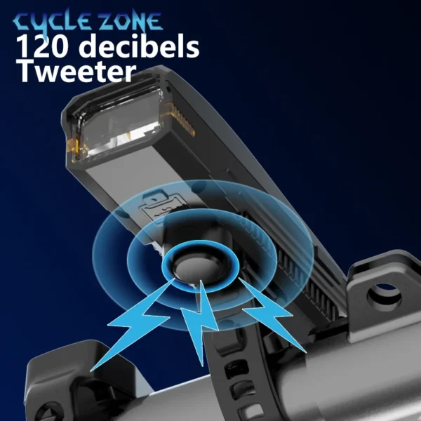 Smart Bicycle Front Light Rechargeable Bike Headlight with Horn Wireless Remote Control Bicycle Flashlight for Night Riding - Image 4