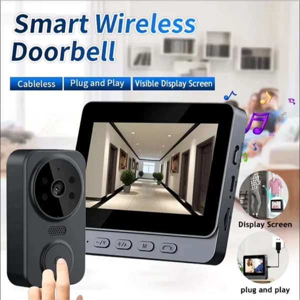 Wireless Video Doorbell Camera Bundle Smart Security with Night Vision 2.4G WiFi HD Motion Detection Cloud Storage - Image 7