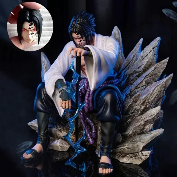 18cm NARUTO Uchiha Sasuke Mantra Seal Action Figure Sitting Pose Pvc Model Statue Collection Decoration Toys Gift Ornaments - Image 6