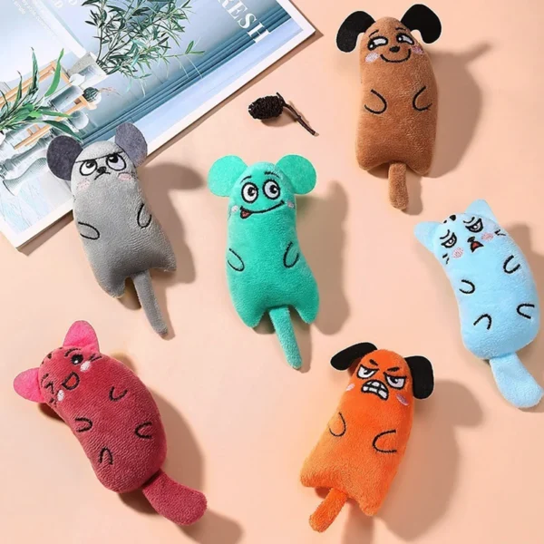 Cartoon cat and dog shaped toys, bite-resistant puppy plush dolls cat self-entertainment teeth grinding and cleaning interactiv - Image 4