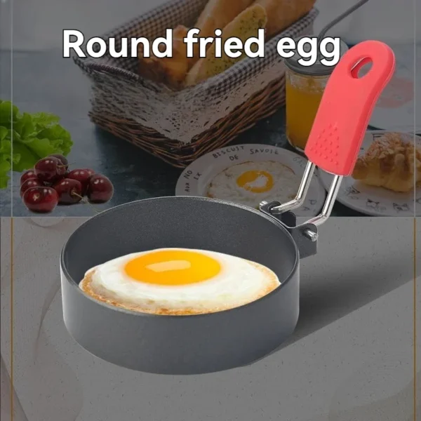 Round Omelette Maker Mold, Nonstick Folding Handle Omelette Pan, Thickened Kitchen Tool for Easy Egg Cooking - Image 2