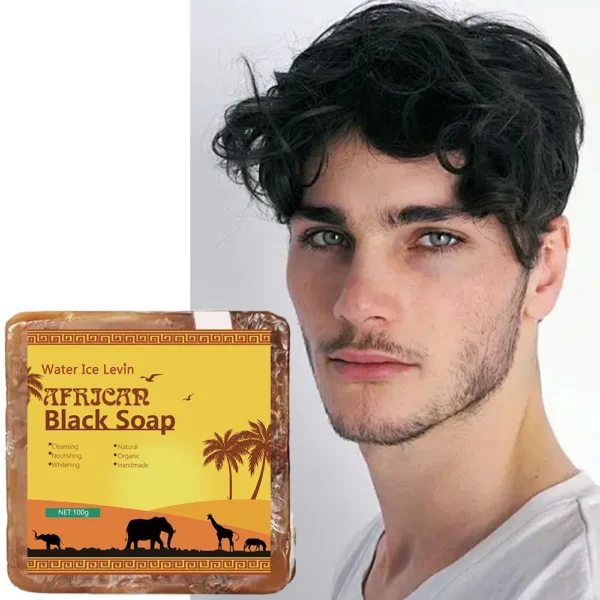 African Black Soap Acne Treatment Deep Cleaning Exfoliate Facial Moisturizing Skin Smoothing Face Soap for Skin Care - Image 7