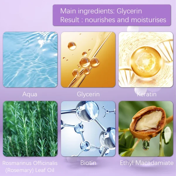 Purple Keratin Hair Mask Repairing For Hair Damaged Maltreated Moisturizing Nourishing Repairing Hair Mask Hair Care Conditioner - Image 2