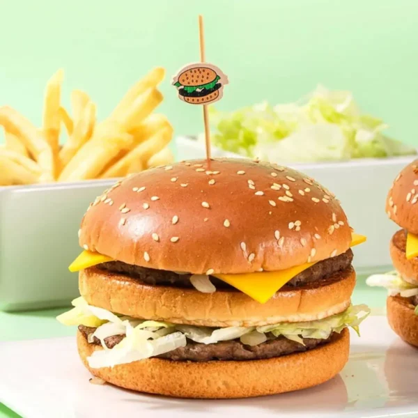 100Pcs-Hamburger Garnish Bamboo Sticks Disposable Fruit Stick Snack Skewers Party Buffet Bamboo Food Picks Bento Tools - Image 4