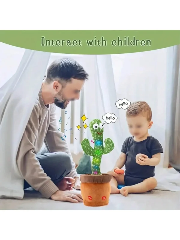 1pc-Dancing Talking Cactus Toys For Baby Boys And Girls, Singing Mimicking Recording Repeating What You Say Sunny Cactus Up Plus - Image 4