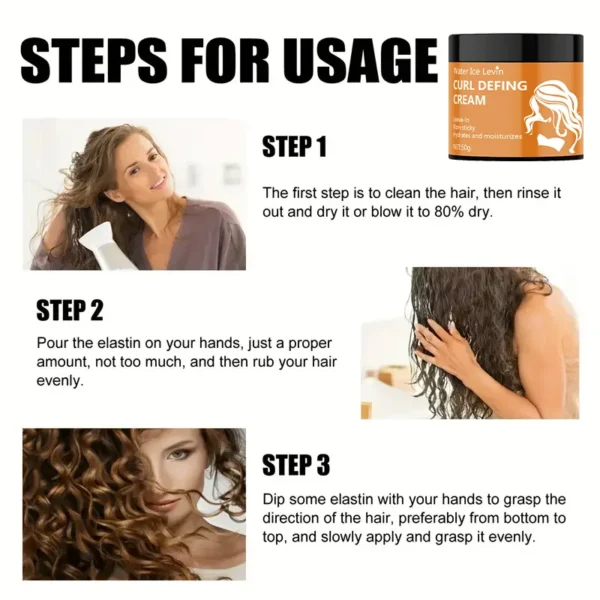 50g Black Castor Oil Curly Hair Styling Cream - Moisturizing Hair Styling Cream Suitable for Normal Hair, Men and Women, Easy to Use and Carry with Plant Formulas - Image 6