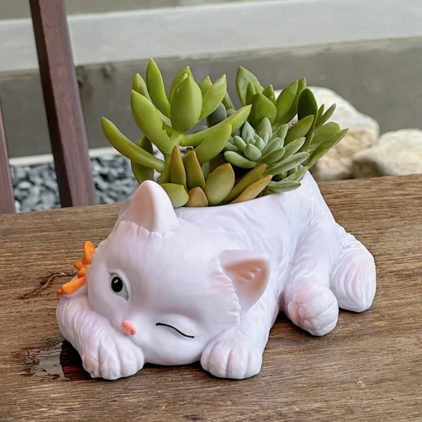 Cute Cat Succulent Flowerpot Balcony Green Plants Living Room Home Office Desktop Potted Plant Home Decoration - Image 6