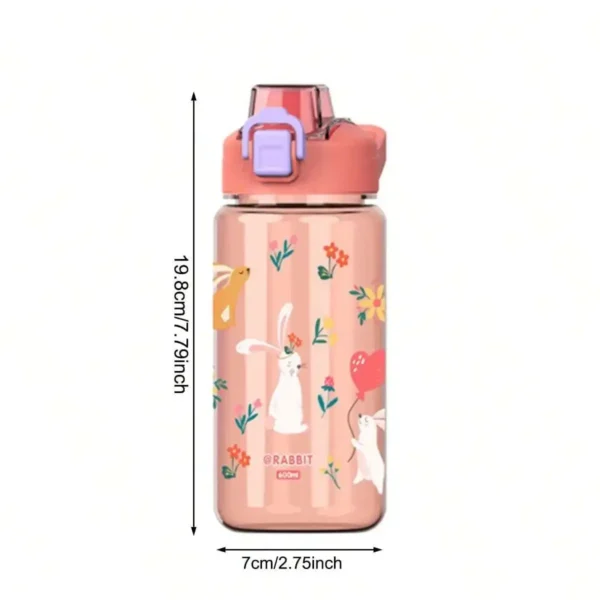 1pc 600Ml Student Sippy Cup Water Bottles Creative Cartoon Feeding With Straws And Lids Spill Proof Portable Beverage cups - Image 6