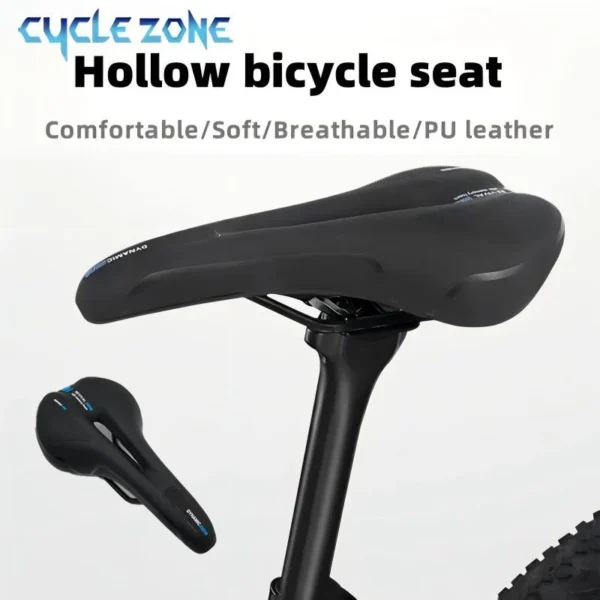 Bicycle Saddle Lightweight Non-Slip PU MTB Road Bike Saddle Shockproof Breathable Hollow Cycling Seat Cushion Bike Accessories - Image 2