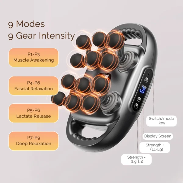 12-Head Fascia Gun High-Frequency Vibration Body Massage Gun Back and Waist Massager Neck Shoulder Massager Muscle masajeador - Image 6