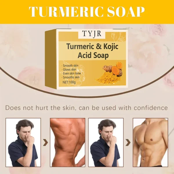 Ginger soap for cleansing, anti-acne, whitening and brightening the face, removing acne and fading dark spots, turmeric soap - Image 5