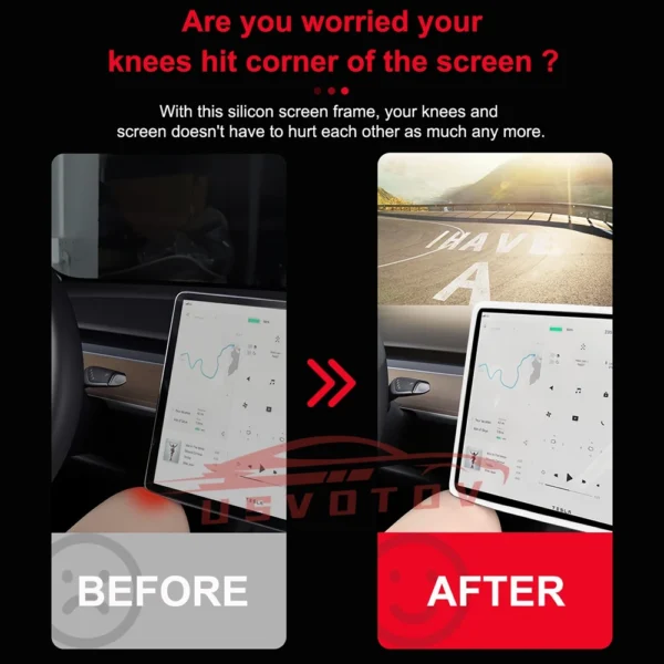 For Tesla Model 3/Y Juniper 2025 Silicone Protective Frame Edge Cover Central Control Display Screen Protector Car Accessories - Image 2
