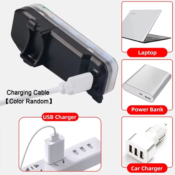 Bicycle Tail Light Safety Warning Red Blue Light Rechargeable Bike Rear Lights 8 LED Waterproof Outdoor MTB Cycling Taillight - Image 6