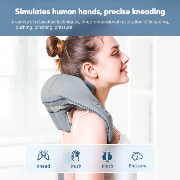 Foreverlily 26W Neck And Shoulder Massager Wireless Shoulder And Back Kneading Massage Shawl Trapezius Neck Cervical masajeador - Image 5