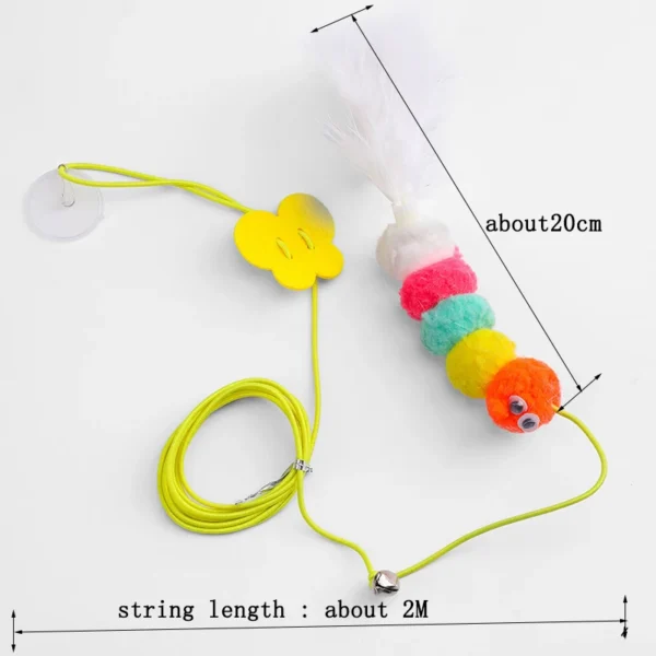 Pet Cat Toys Funny Stick Kitten Self -hi Elastic Rope Dragonfly Shape Feather Bell Teasing Stick Hanging Swing Thousands - Image 6