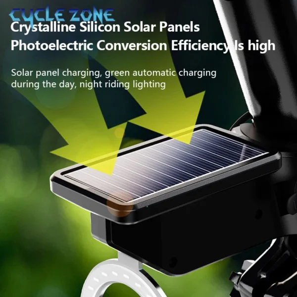 Solar Bicycle Rear Light Smart Sensor Bike Tail Lamp Rechargeable Safety Warning Taillight for Night Riding Cycling Accessories - Image 2