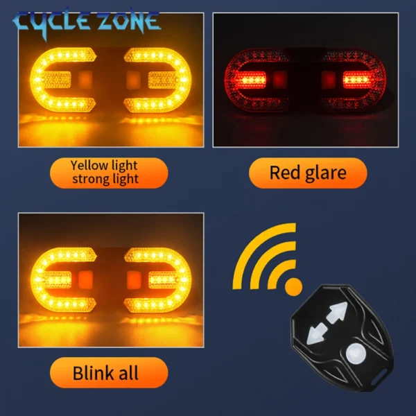 Bike Turn Signal Rear Light LED Bicycle Tail Lamp USB Rechargeable MTB Bicycle Wireless Remote Taillights Cycling Accessories - Image 5