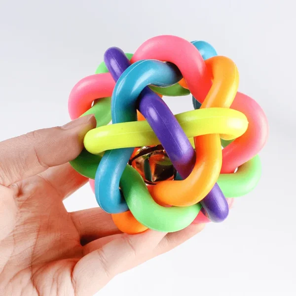 Colorful Bell Woven Toy Popular Dog Bite Resistant Rubber Pet Chewing Playing Fetching Nice Ball Products - Image 3