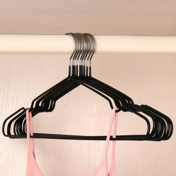 10pcs-Non-Slip Coated Metal Suit Coat Hangers Heavy Duty Clothes Hangers Metal Shirt Jacket Hanger with Round Notches for Dress - Image 5