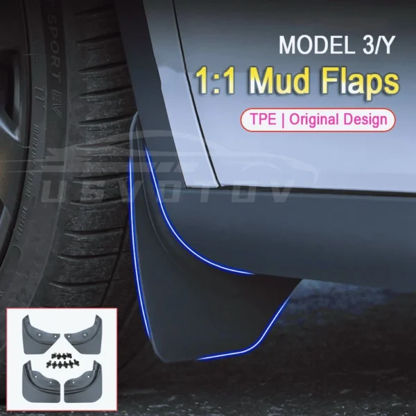 TESMAYX For Tesla Model Y Juniper Model 3 2025 2026 Mud Flaps Splash Guards Vehicle Protection Mudflaps Protector Accessories - Image 2