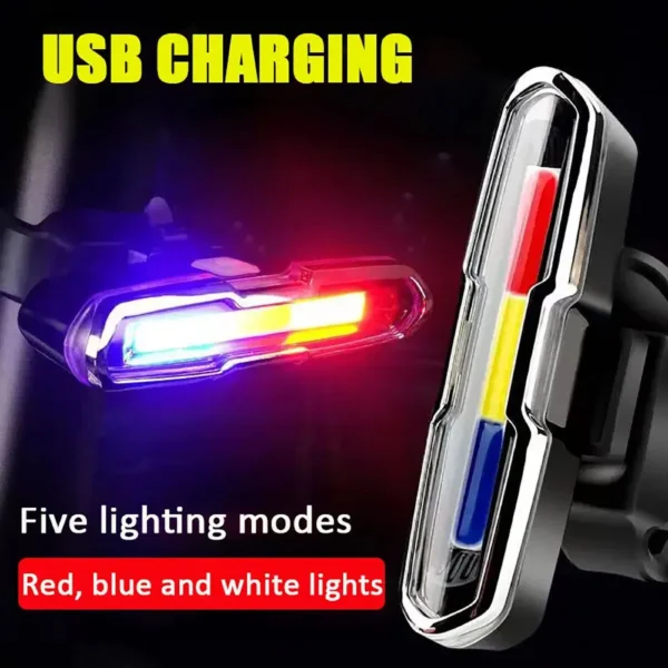Ultra Bright Bike Light Taillight LED Rechargeable Safety Warning Bicycle Rear Light Night Riding Tail Light Cycling Accessories - Image 2