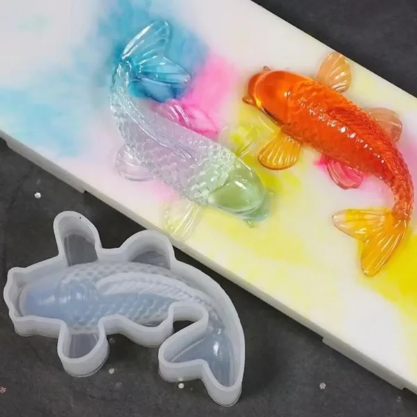 Koi Fish Silicone Resin Moulds DIY Pendant Goldfish Mold Fish Tail Jewelry for Making Jewelry, Pendant Charms, Fondant Cake Deco - Image 4