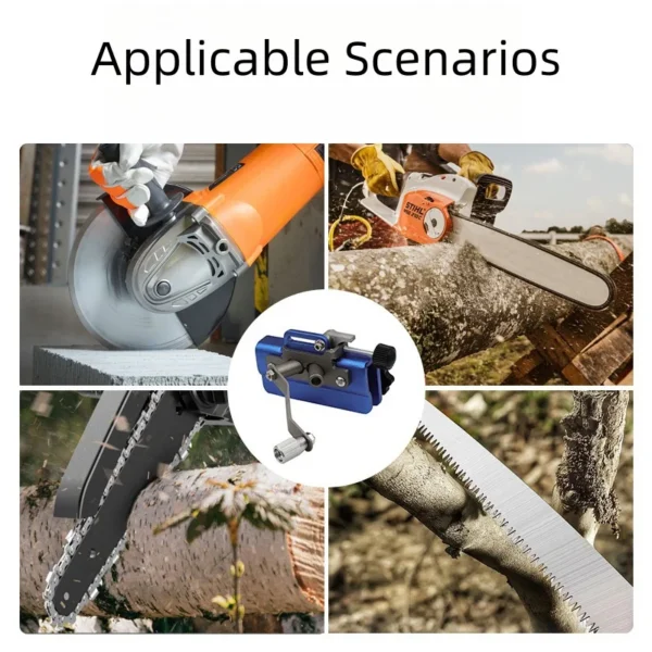 Portable Chain Saw Sharpeners Chainsaw Chain Sharpening Kit Woodworking with Grinding Stones Electric Chainsaw Grinder Tool - Image 4