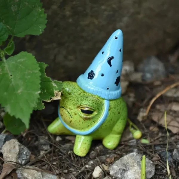 Creative Party Hat Cute Little Frog Statue Garden Courtyard Crafts Decoration Give Halloween Gift to Friends - Image 5