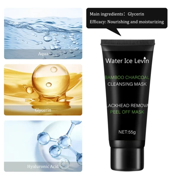 Bamboo charcoal cleansing mask Blackhead Removal Deep Mask Deep Cleansing Cleansing Exfoliating Mask Treatment Black Mask - Image 4