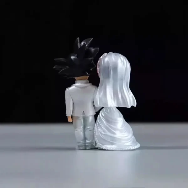 9cm Dragon Ball Anime Figure Son Goku Figures Wedding Goku Chichi Mariage Figurine Scene Statue Q Version Pvc Model Doll Toys - Image 4