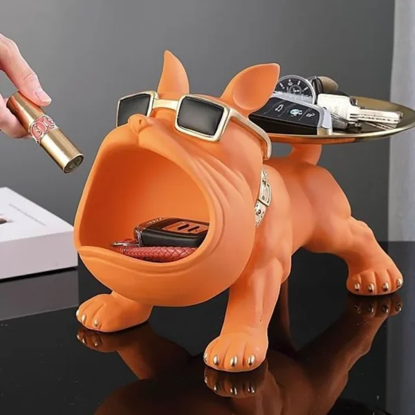 Home Decoration Handsome Bulldog Statue Dog Statue Tray Series Multi Functional Storage Home Decor - Image 5