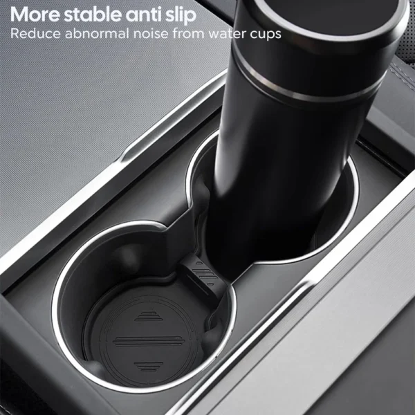 For Tesla Model Y Juniper 2025 Launch Model 3 highland 2024 Water Cup Mat Coasters Slots Non-Slip Waterproof Drink Pad Silicone - Image 2
