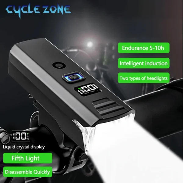Smart Sensor Bicycle Front Light Type-C Charging LED Bike Head Lamp MTB Bike Flashlight Bicycle Headlight Cycling Accessories - Image 2
