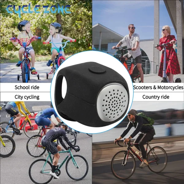 Electric Bicycle Bell Bike Horn 3 Sound Mode Motorcycle Warning Horn MTB Road Cycling Handlebar Bells Loud Bell for Safe Riding - Image 6